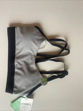 Forever 21 Grey and Black Strappy Sports Bra